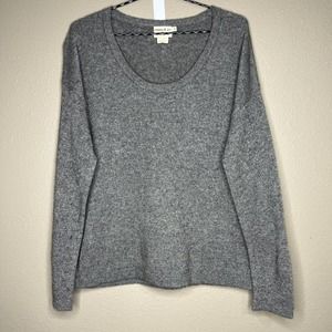 Emma & Ivy Women's Gray Metallic 100% Cashmere Pull Over Sweater Size L